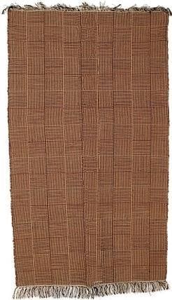 Hand-Woven Tribal Red Jute Rug 6x9 Artisanal Design (1 of 1)