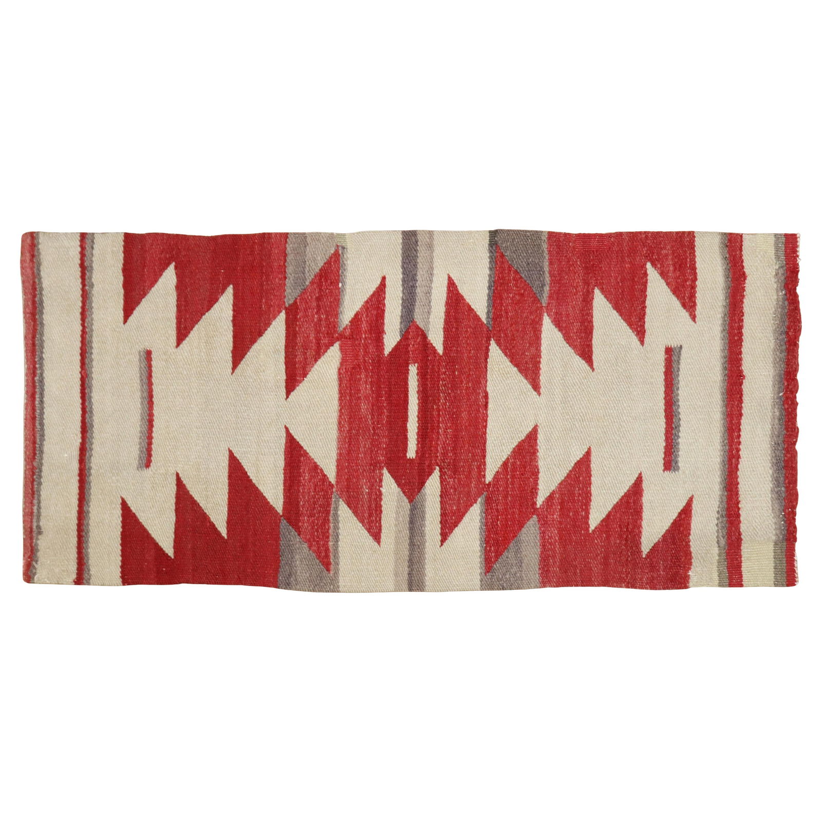 Vintage Zabihi Collection Navajo Wool Blanket 16x37 Early 20th Century: Vintage Zabihi Collection Navajo Wool Blanket 16x37 Early 20th Century This exquisite American Navajo blanket from the early 20th century is a stunning example of traditional Native American craftsman