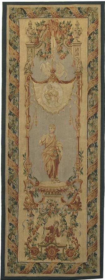 Provence Home Hand-Woven Aubusson Pink Tapestry 29 x 76 Inches (1 of 1)