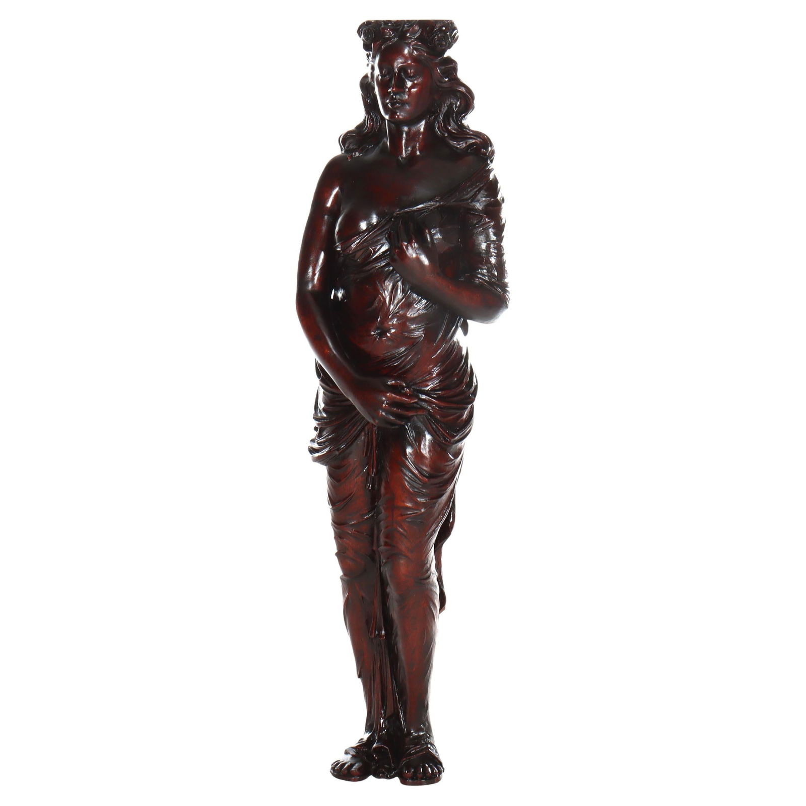 Late 19th Century Mahogany Classical Female Caryatid Architectural Figure (1 of 13)