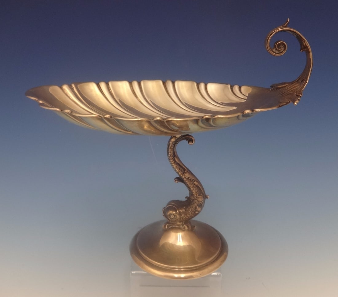 Redlich & Co. Sterling Silver Compote Dolphin Shell Design 1920s (1 of 6)
