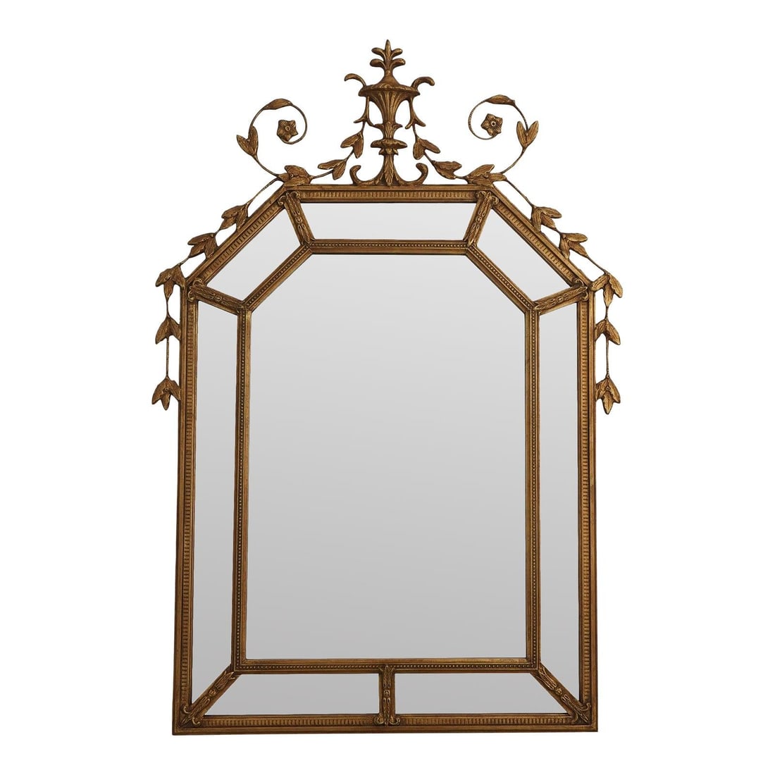 Friedman Brothers Model 6943 Gold Bevel Frame Mirror 37x54.5: Friedman Brothers Model 6943 Gold Bevel Frame Mirror 37x54.5 Enhance your space with this exquisite Friedman Brothers Model 6943 Gold Frame Mirror. This stunning multi-bevel panel mirror showcases hig