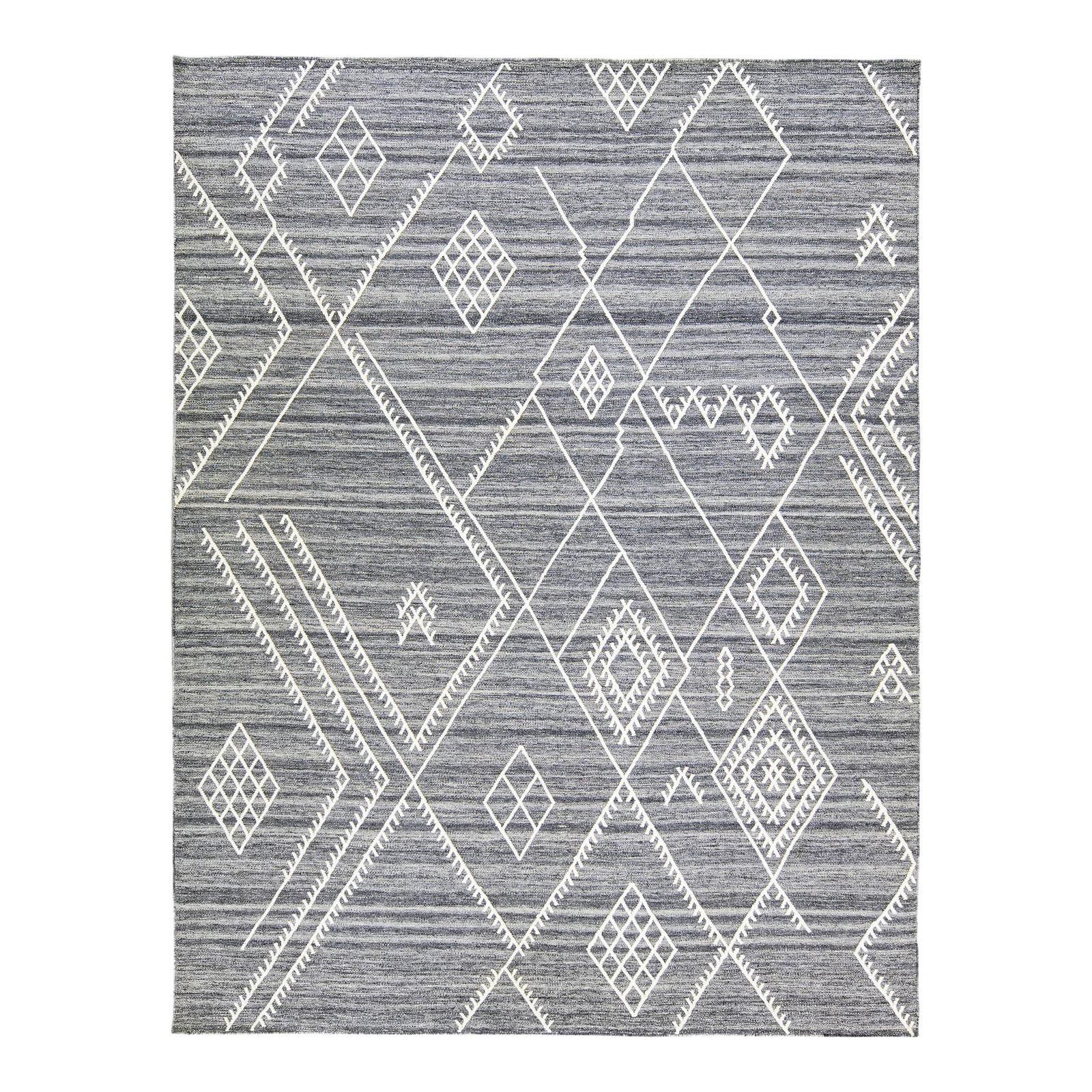 Nantucket Collection Gray Wool Kilim Rug 9' x 12' Coastal Design: Nantucket Collection Gray Wool Kilim Rug 9' x 12' Coastal Design Enhance your living space with this exquisite handmade wool rug from the Nantucket collection. Featuring a sophisticated gray field wit