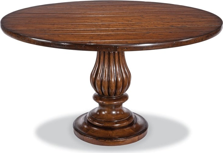 Woodbridge Traditional Circular Bordeaux Wood Pedestal Dining Table (1 of 2)