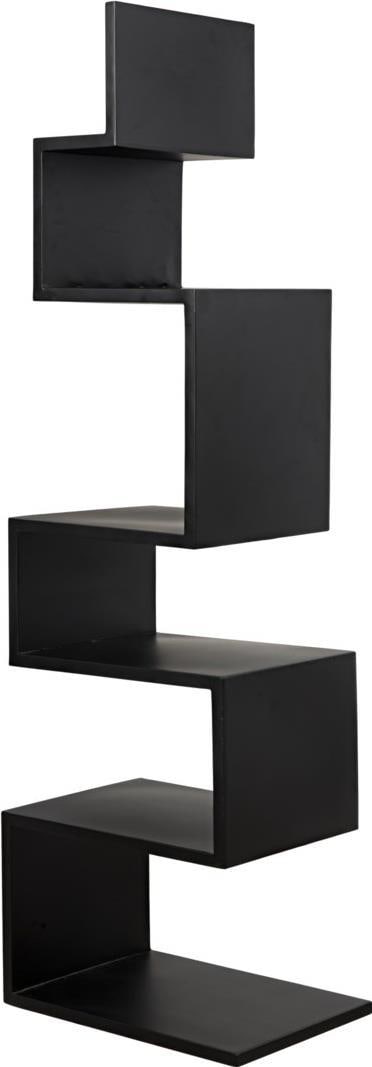Noir Laszlo Black Metal Bookcase 56H 17.5W 12D New (1 of 1)