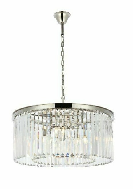 Sydney 8 Light Modern Crystal Chandelier in Polished Nickel 31.5 Inch Diameter (1 of 9)
