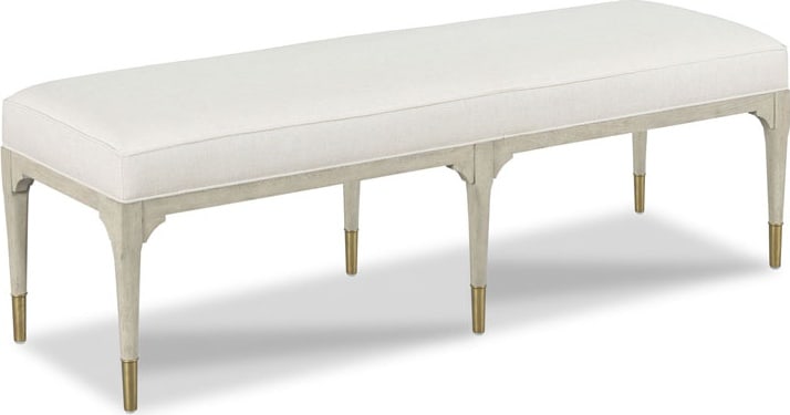 Wood Luna Rectangle Upholstered Bench 19H 56W 18D (1 of 2)