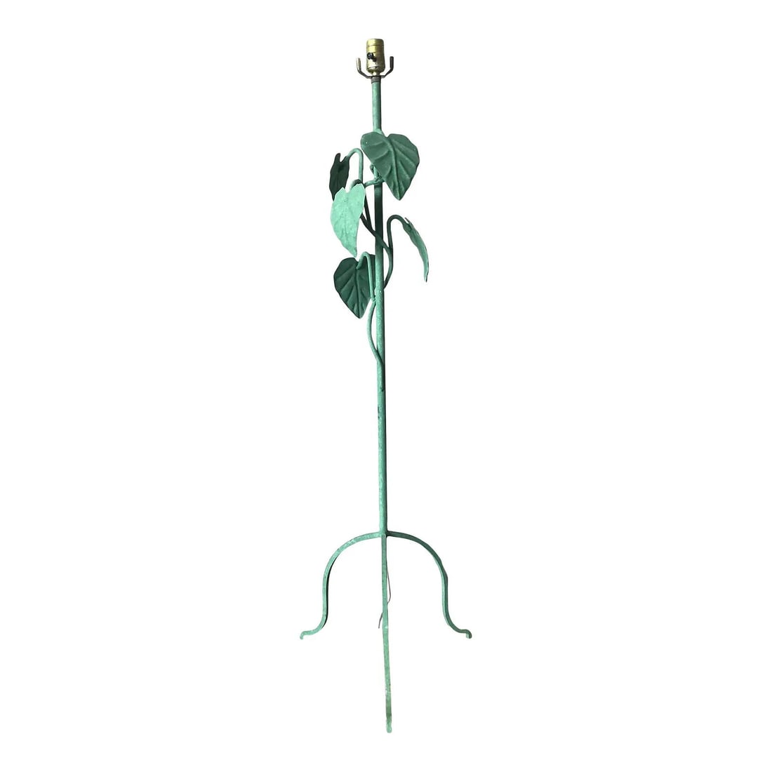 European Toleware Sage Green Vine Wrought Iron Floor Lamp (1 of 6)