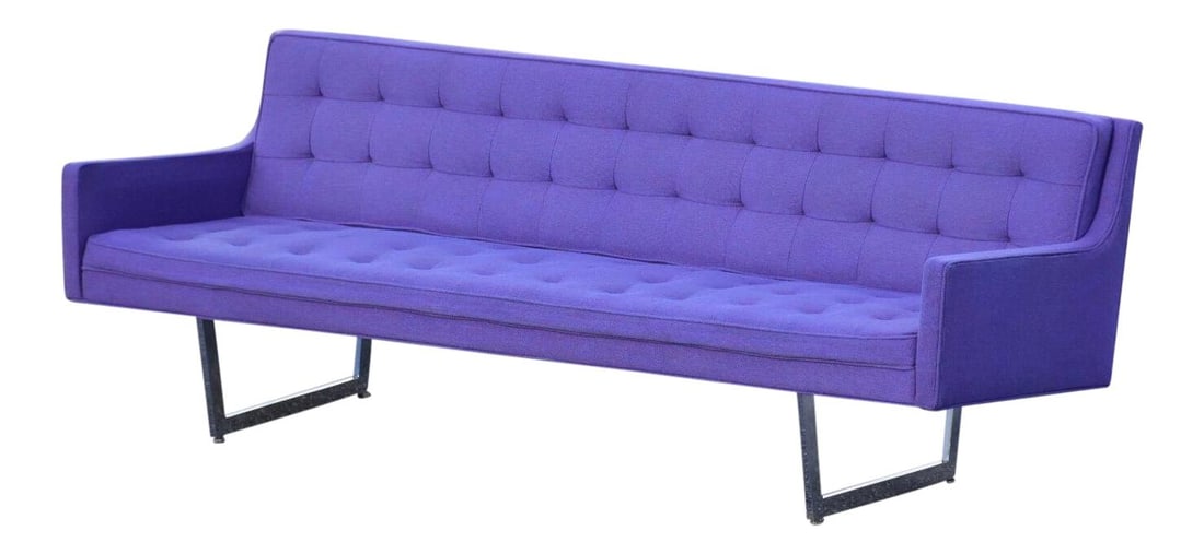 Vintage Purple Sofa with Chrome Base by Patrician (1 of 9)