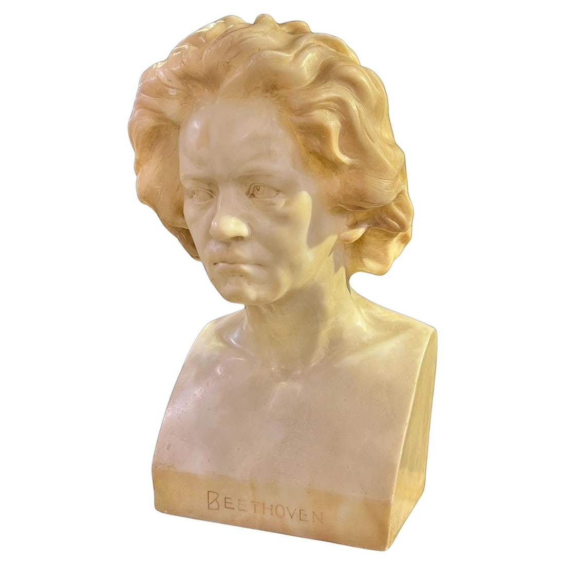 Early 20th Century Austrian Alabaster Beethoven Bust by Franz Peleschka (1 of 7)