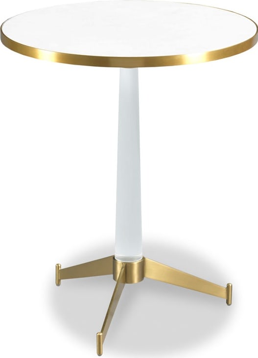 Woodbridge Nick Brass & Lucite Circular Cocktail Table (1 of 5)