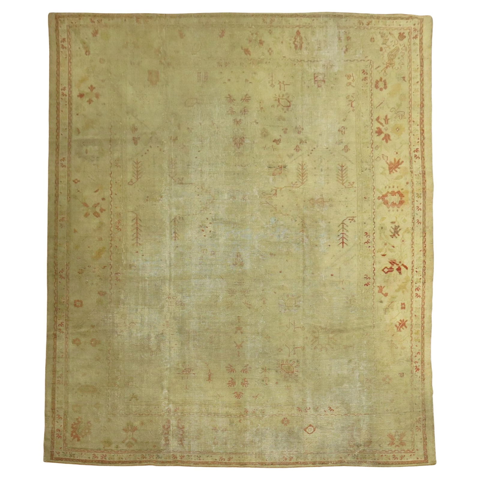 Late 19th Century Turkish Oushak Hand-Woven Wool Rug 10'5" x 13' (1 of 11)