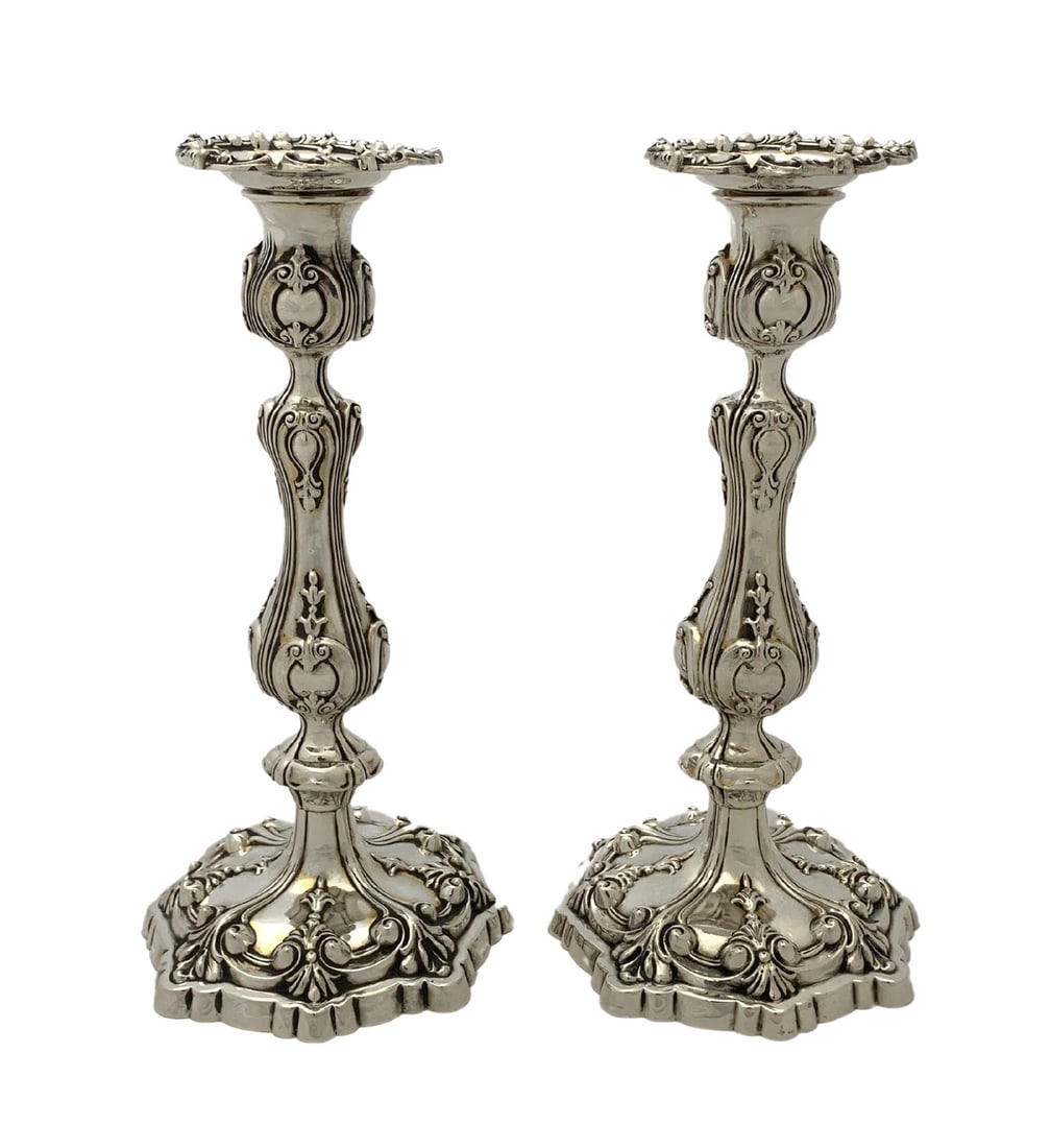 Antique Spaulding & Co 925 Sterling Silver Ornate Candlesticks 10.25 Inches (1 of 3)