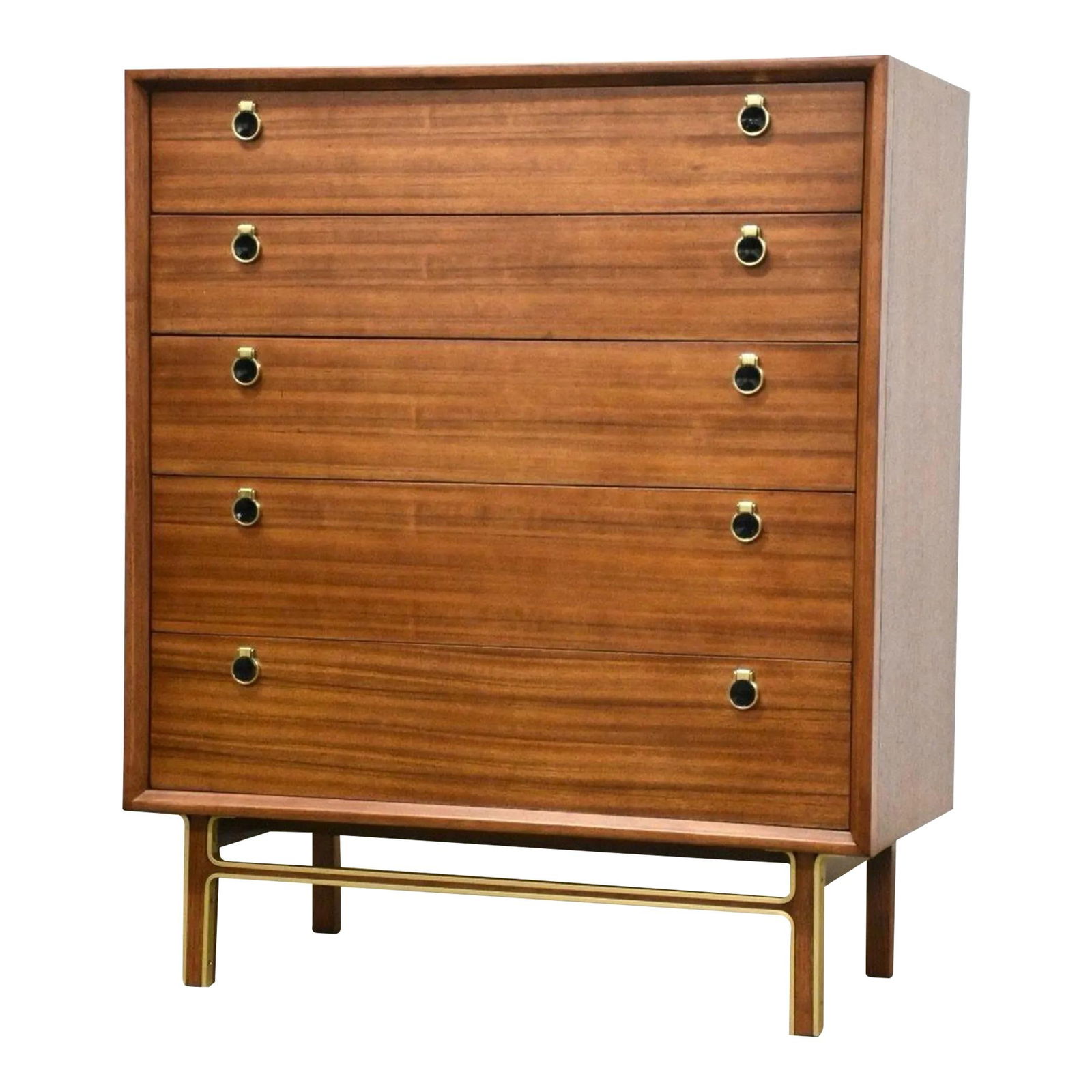Mid Century Modern Zebra Wood Dresser with Brass Details (1 of 9)