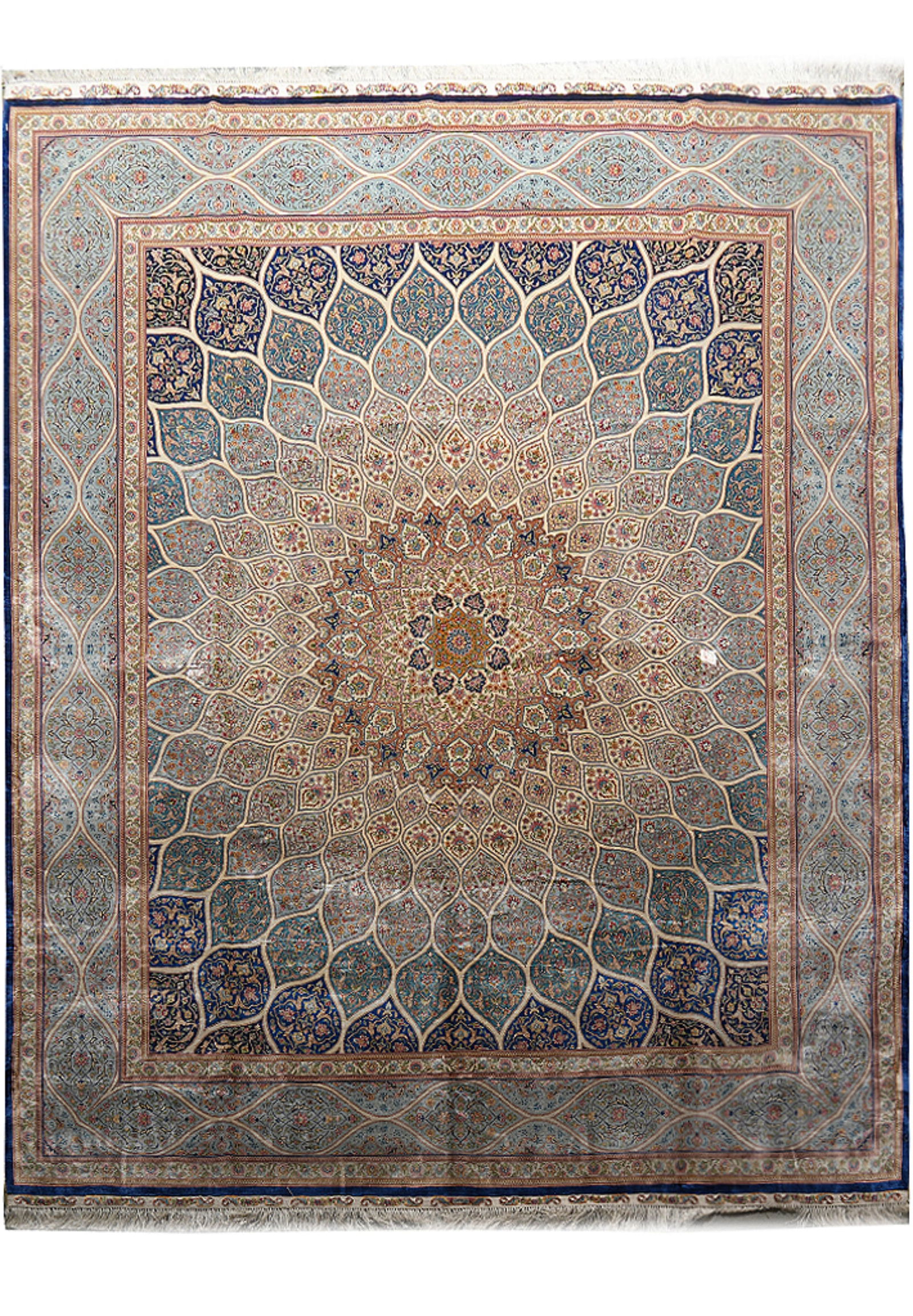 8 x 10 Radiant Medallion Pattern Pure Silk Handmade Rug (1 of 9)