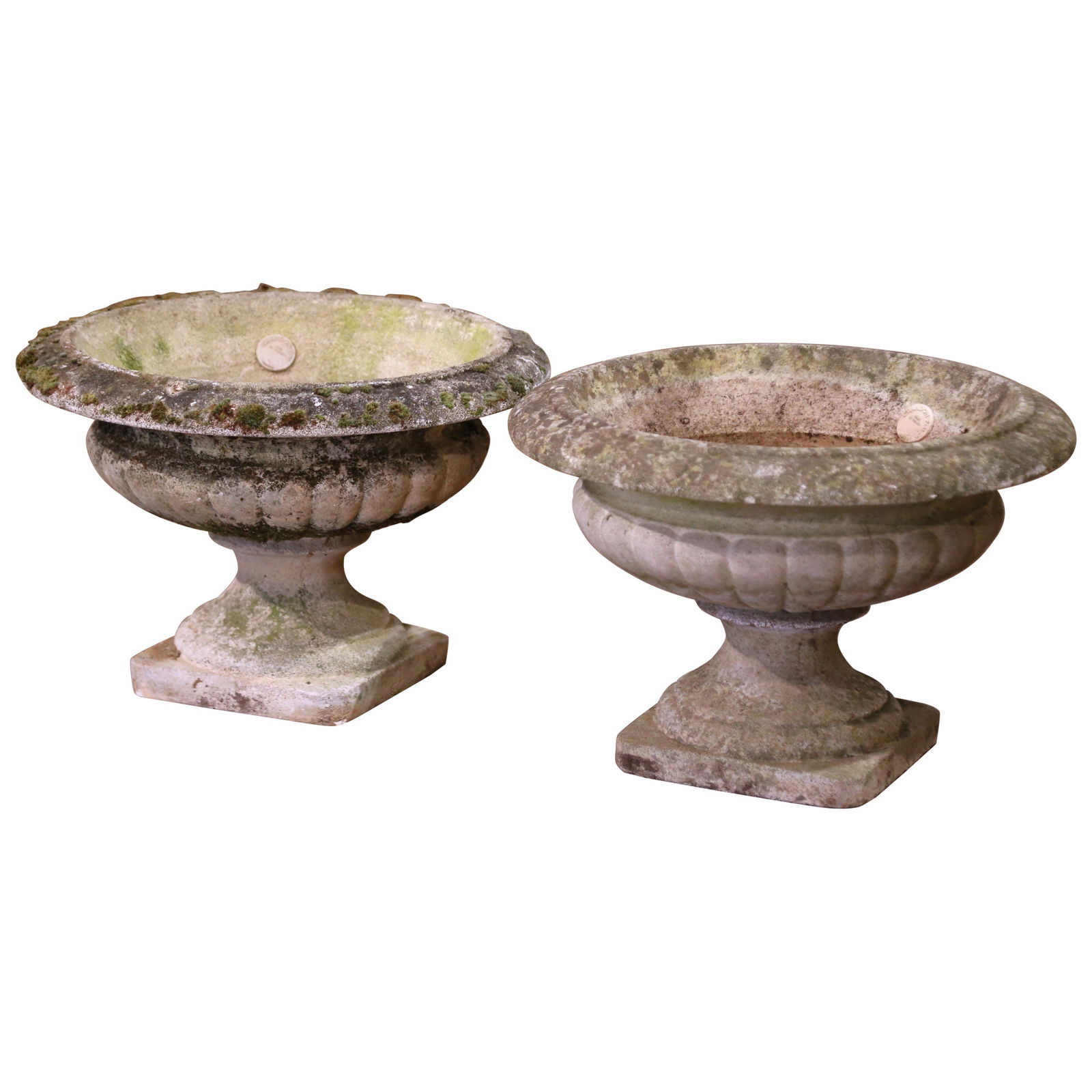 Set of 2 Early 20th Century Grandon Freres French Stone Garden Urns (1 of 14)