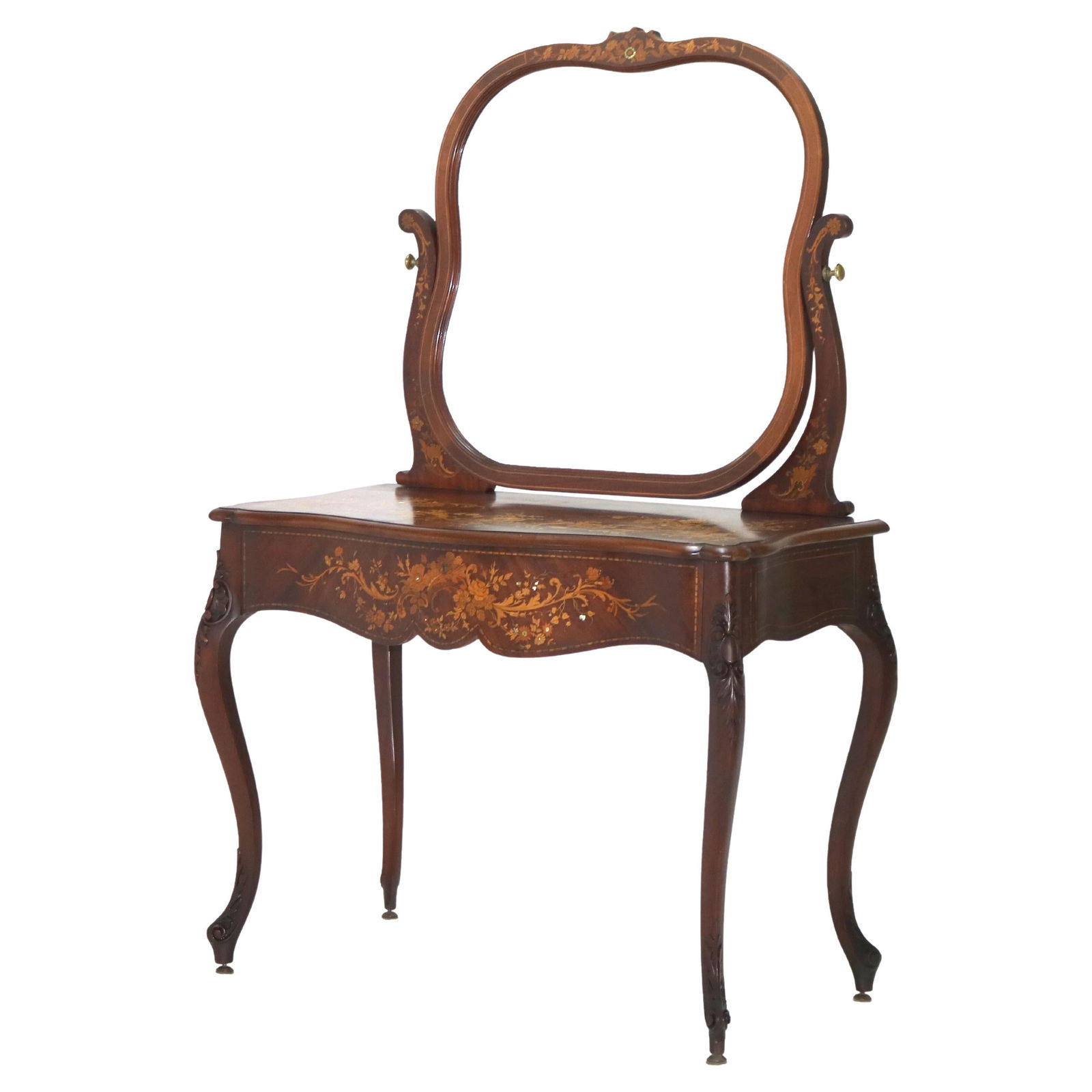 Antique RJ Horner Mahogany Dressing Table with Floral Marquetry C1900 (1 of 18)