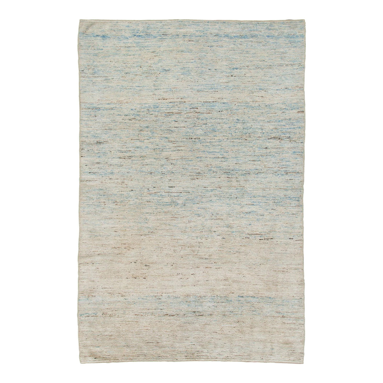 Elegant Blue Wool Moroccan Style Rug 6'6 x 9'10 Tribal Motif (1 of 9)