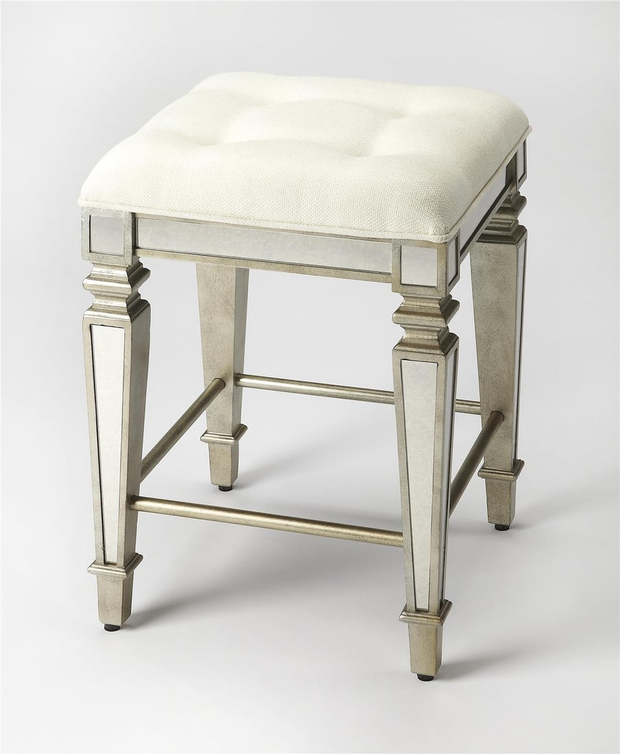 Butler Celeste Square Mirror Finish Counter Stool 26H (1 of 2)