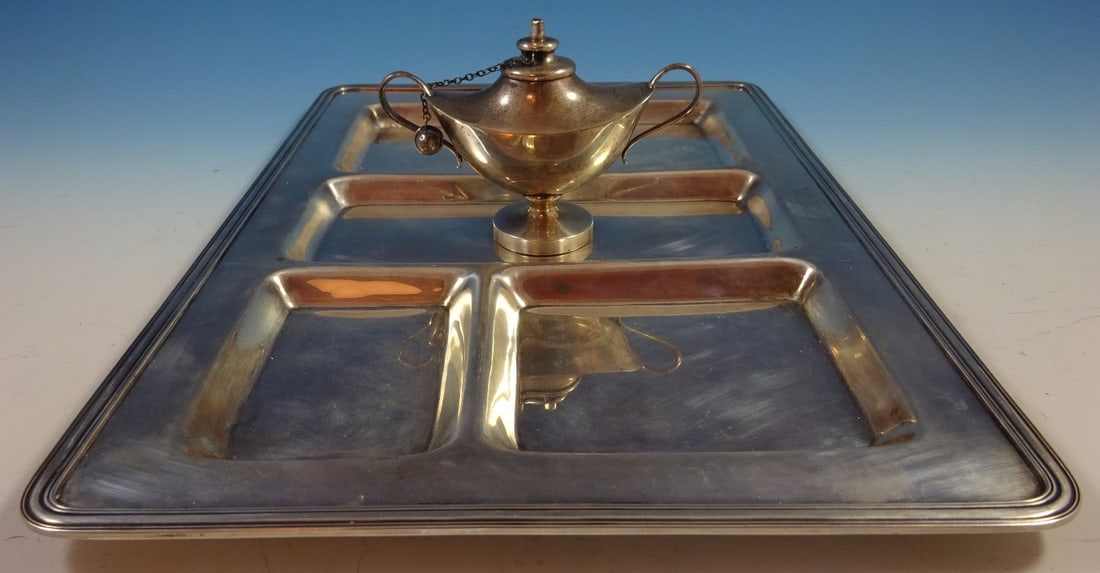 Graff W and D Sterling Silver 2pc Smoking Set with Tray and Lighter: Graff W and D Sterling Silver 2pc Smoking Set with Tray and Lighter This elegant 2-piece smoking set by Graff W and D is crafted from high-quality sterling silver. The set includes a beautifully desig