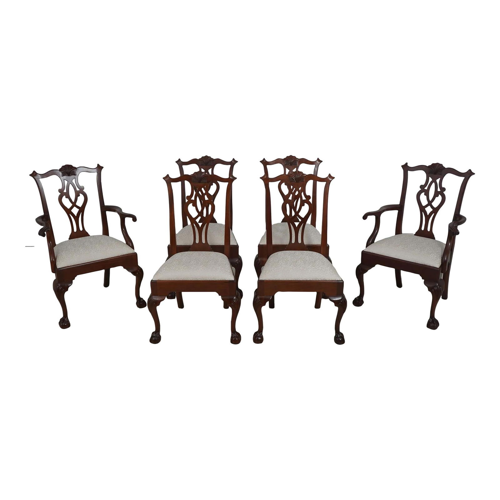 Set of 8 Stickley Mahogany Chippendale Dining Chairs (1 of 10)