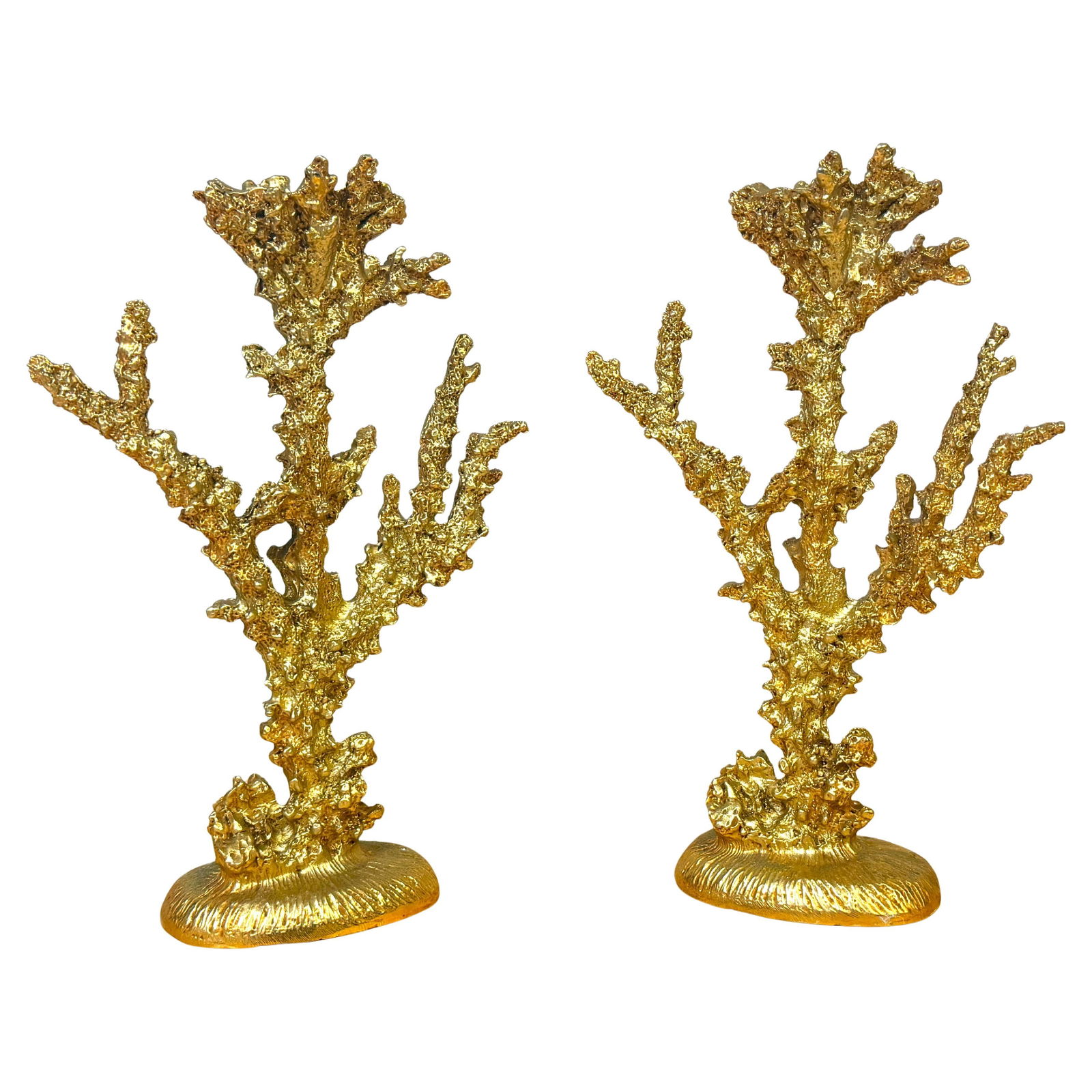 Set of 2 Morea Gilt Coral-Style Candlesticks by Galerneau Paris 1990s (1 of 16)