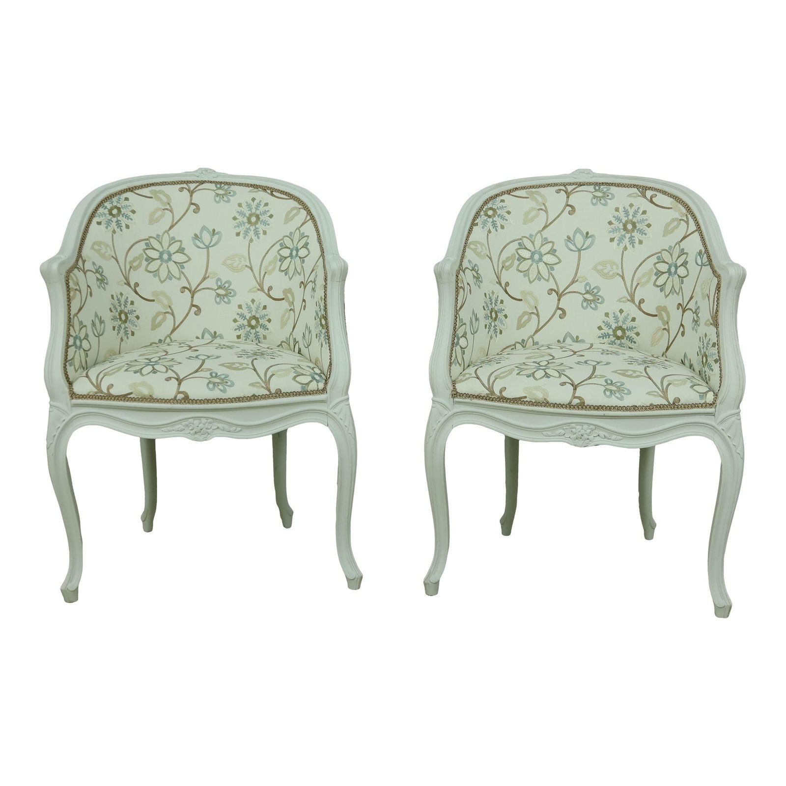 Exquisite Pair of French Style Upholstered Chairs (1 of 10)
