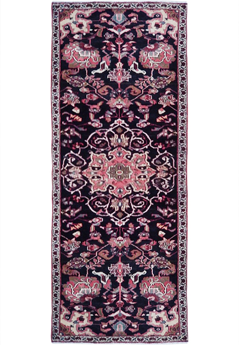 Handcrafted Black Tribal Persian Heriz Runner 3.4 x 9.10: Handcrafted Black Tribal Persian Heriz Runner 3.4 x 9.10 Free continental US Shipping Discover the exquisite 3' 4" x 9' 10" Black Tribal Persian Heriz Runner, a stunning fusion of traditional artistry