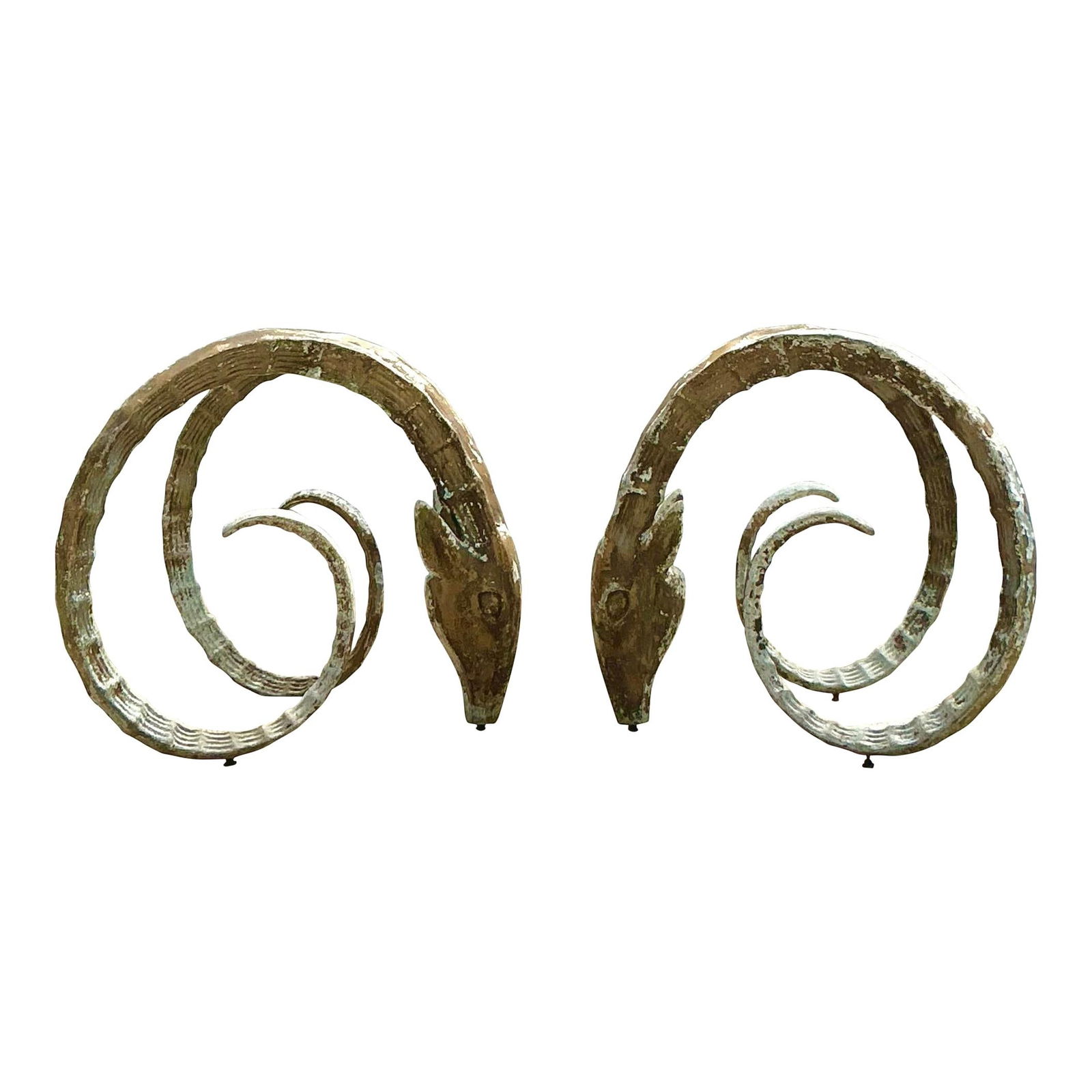 Vintage Boho Cast Aluminum Ibex Dining Table Pedestals Inspired by Chervet: Vintage Boho Cast Aluminum Ibex Dining Table Pedestals Inspired by Chervet Elevate your dining space with these stunning vintage Boho cast aluminum Ibex pedestals, inspired by the designs of Chervet.