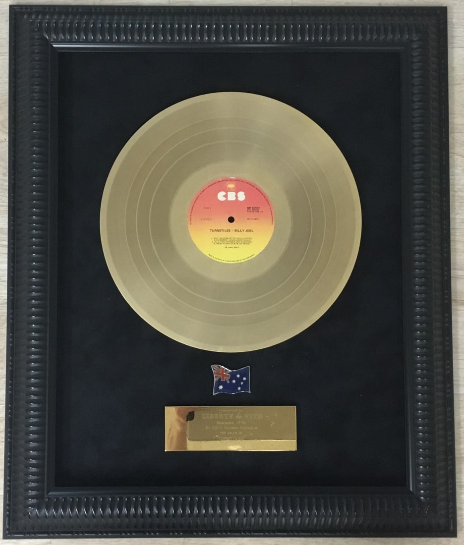 Billy Joel Gold Record Award Liberty Devitto Drummer Turnstiles Framed 24x20 (1 of 3)