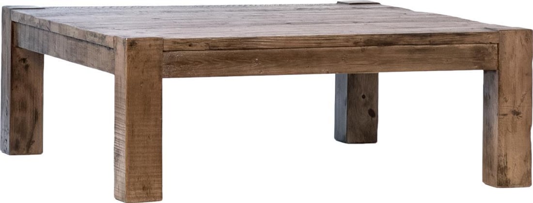 Antique Style Square Coffee Table Reclaimed Pine Wood (1 of 1)