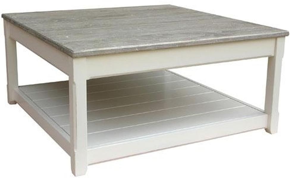 Trade Winds Cottage-Style Mahogany Coffee Table Painted Riverwash White (1 of 1)