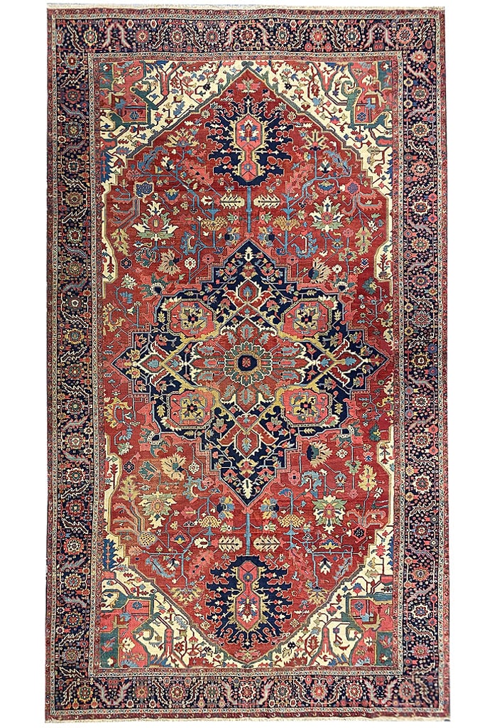 Authentic 1930's Persian Serapi Heriz Large Rug 12.2 x 21.2 (1 of 12)