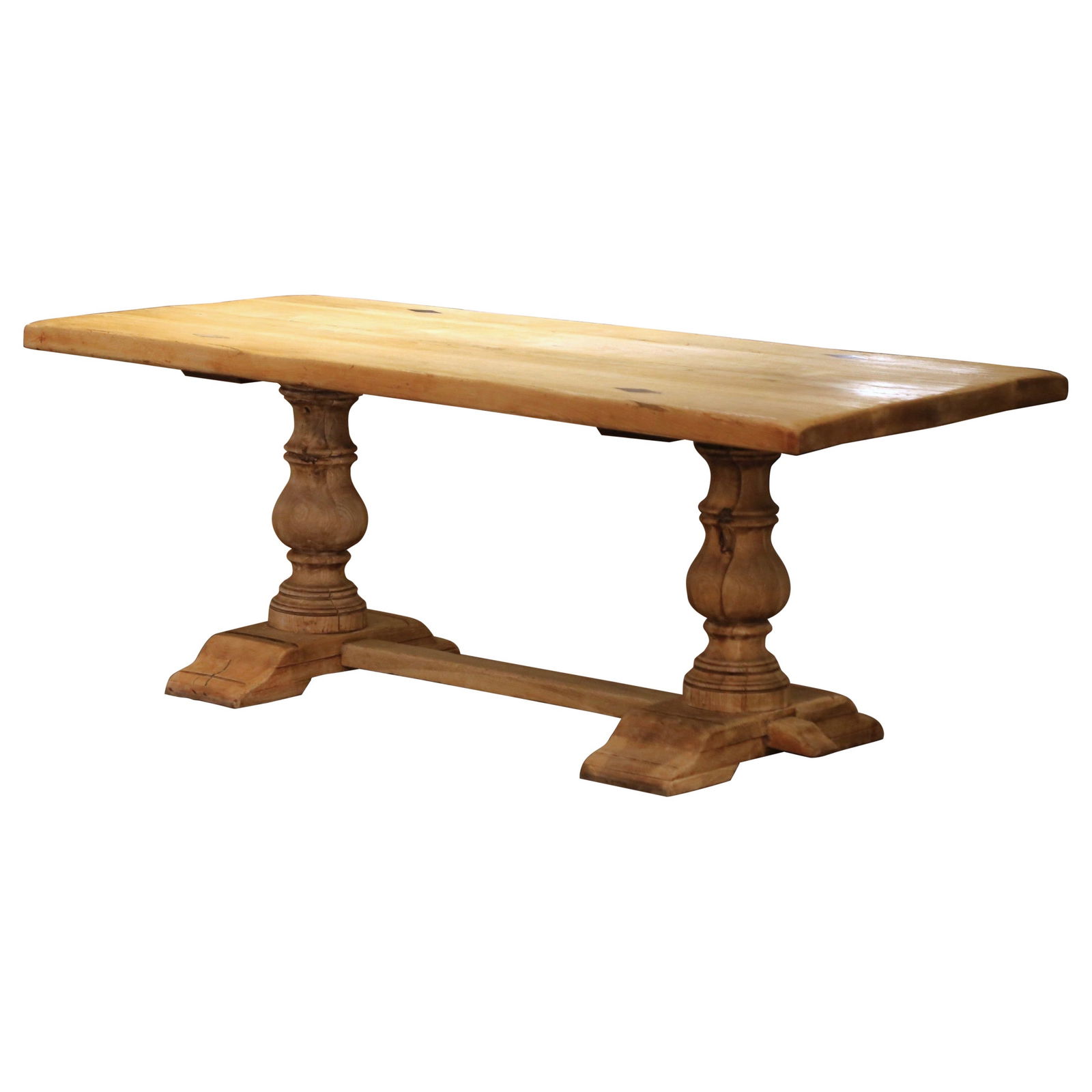 19th Century French Hand-Carved Bleached Oak Dining Table (1 of 12)