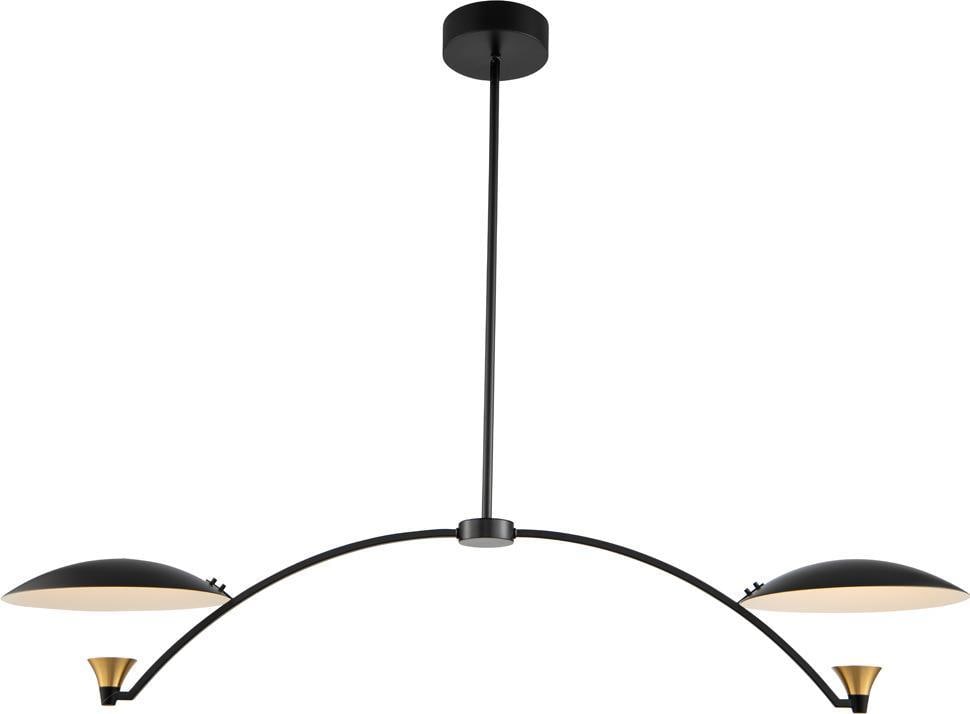 Kalco Redding 2-Light LED Island Light Matte Black Brass Accent: Kalco Redding 2-Light LED Island Light Matte Black Brass Accent Illuminate your kitchen with the Elegant Redding LED Light, a perfect blend of functionality and stylish design. This mid-century modern