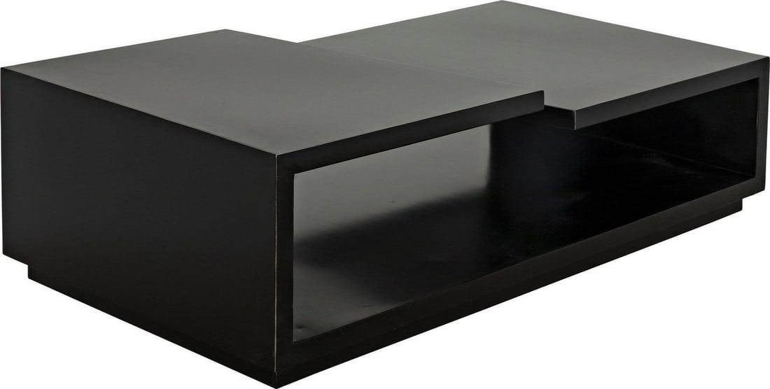 Noir Shift Coffee Table Industrial Black Steel 65" Modern Design (1 of 6)