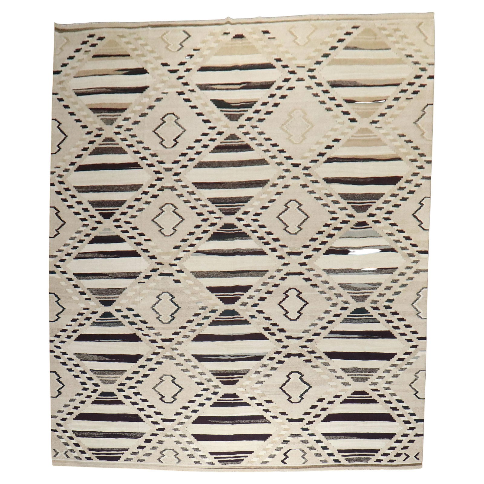 10'1" x 14' Turkish Wool Geometric Kilim Rug Mid-Century Modern (1 of 11)