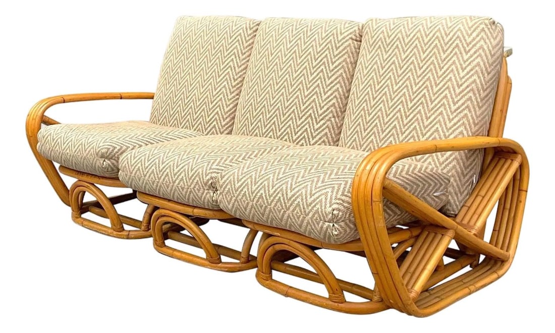Vintage Four Strand Bent Rattan Sofa Inspired by Frankl (1 of 10)