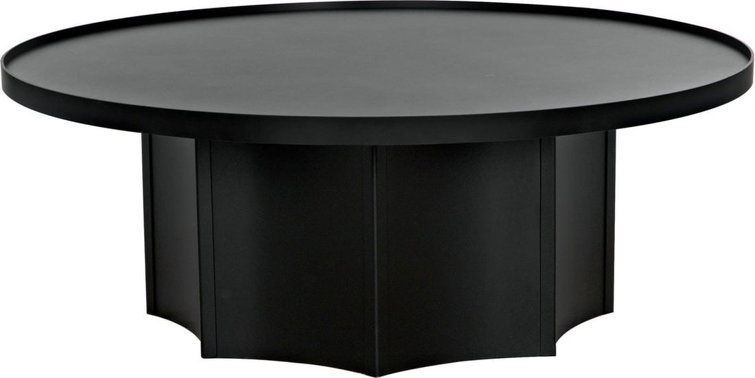 Noir Rome Industrial Steel Coffee Table Matte Black 47.5x47.5 (1 of 7)