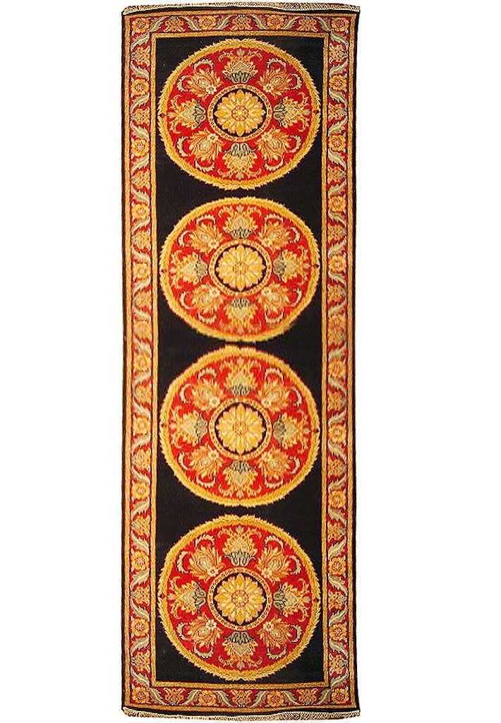 4 x 12.7 Black Handmade Wool Jaipour Runner Rug from India (1 of 5)