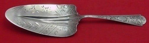Shiebler Cupid Sterling Silver Pie Server Brite Cut Birds Leaves 9 1/8" (1 of 1)