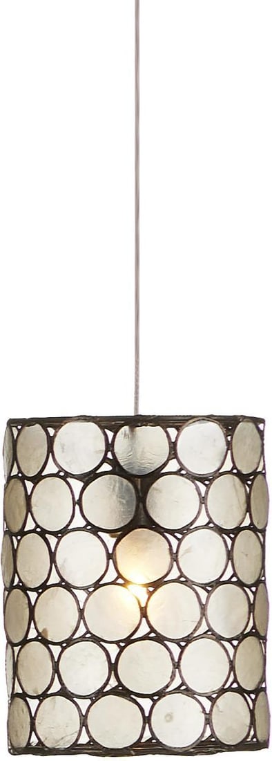 Currey Regatta Pendant Light Capiz Shell Iron Round 3-Light Dimmable (1 of 3)