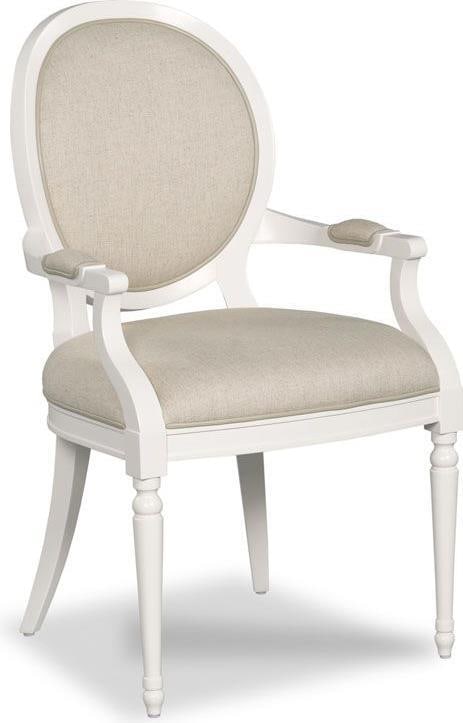Woodbridge Classic Oval Back Arm Chair Hampton Collection White Dove Finish (1 of 4)