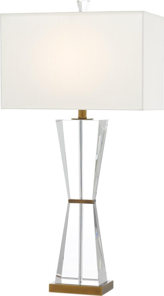 Currey Laelia Antique Style Clear Table Lamp with Shantung Shade (1 of 5)