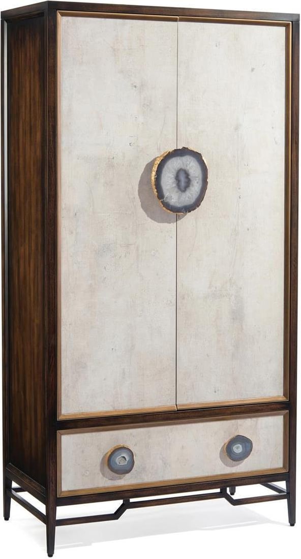 John-Richard Mercia Black Walnut Bar Cabinet with Geode Handles (1 of 2)