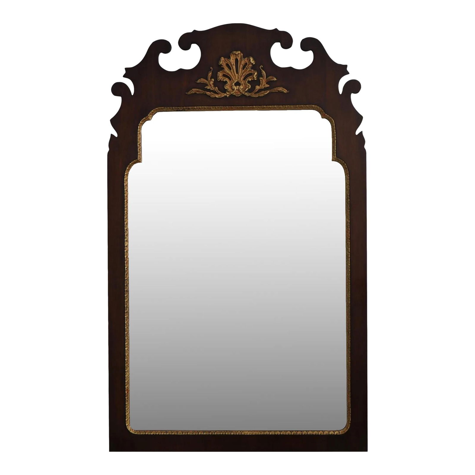 Kindel Oxford Chippendale Mirror Mahogany 30x50.5 Gold Accents (1 of 10)