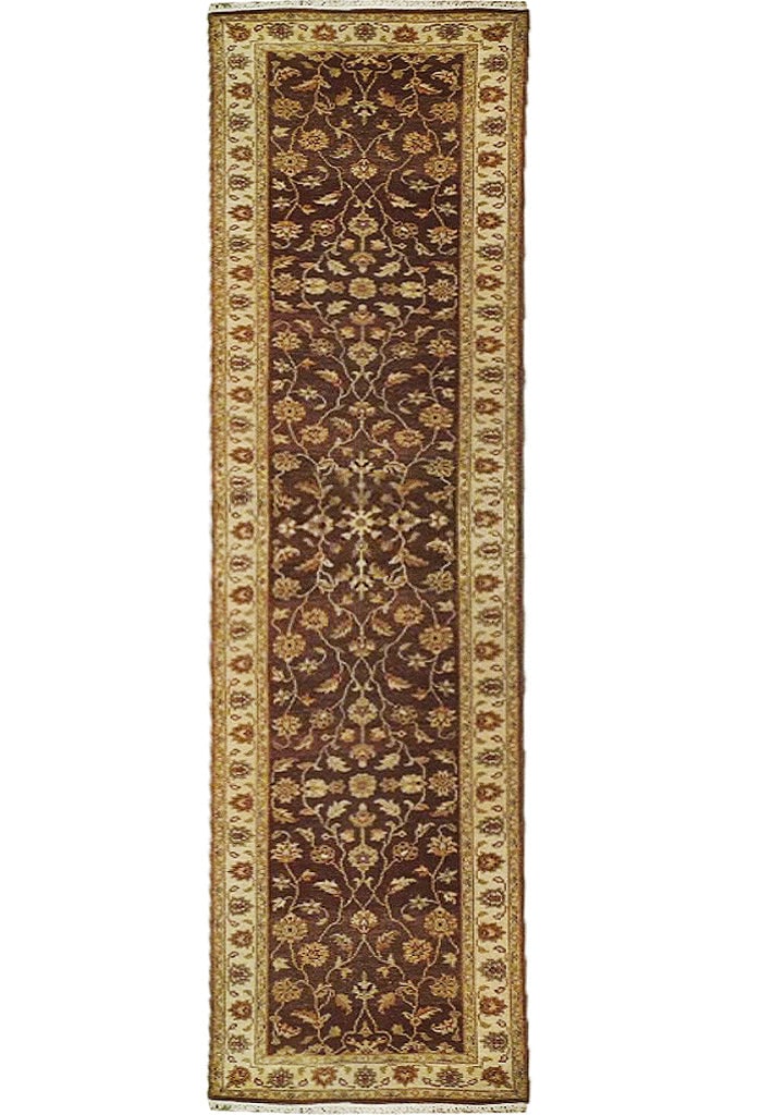 Handmade 2.7 x 11.9 Mocha Brown Chobi Runner Rug (1 of 6)