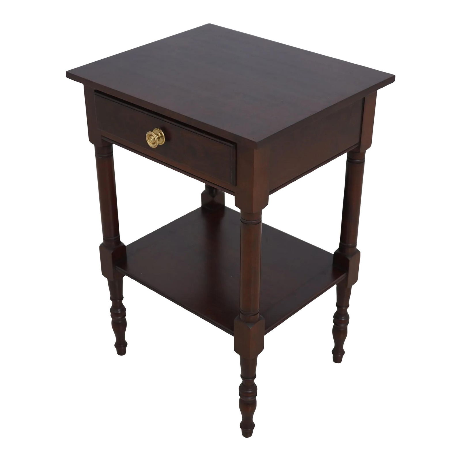 Eldred Wheeler Sheraton Style Dark Cherry Nightstand with Dovetailed Drawer (1 of 10)