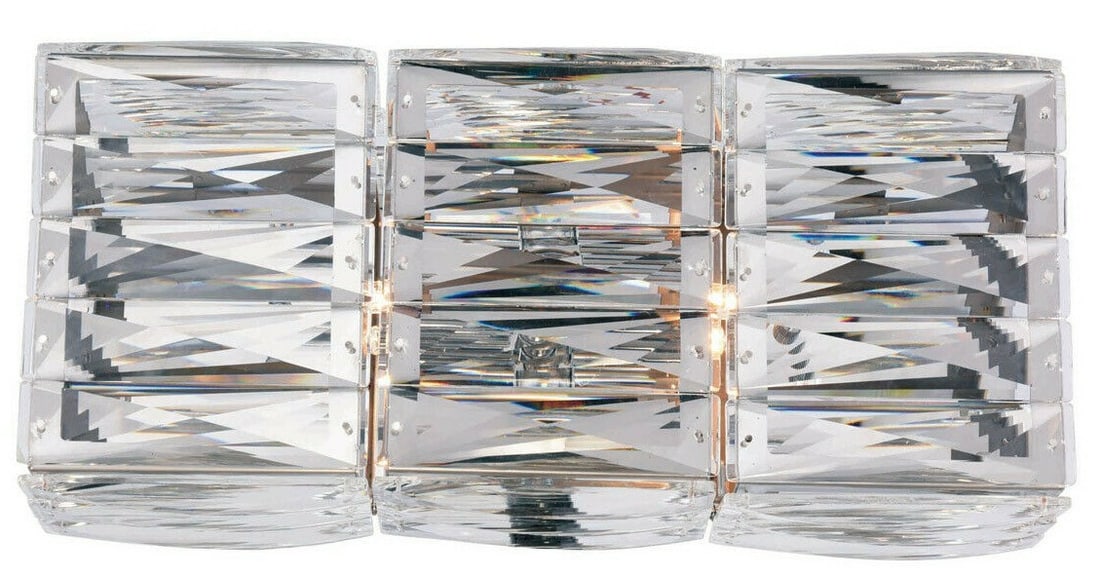 Cuvette 2 Light Chrome Wall Sconce with Royal Cut Crystals 14 inch (1 of 2)