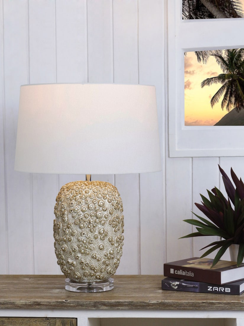Handmade White Coral Table Lamp 23 Inches (1 of 2)